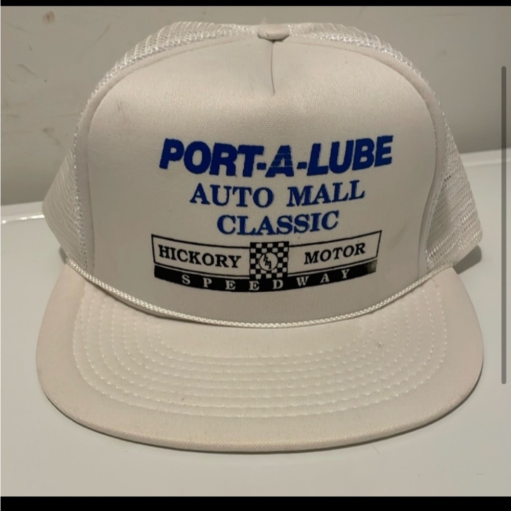 Vintage White Port-A-Lube Trucker Hat